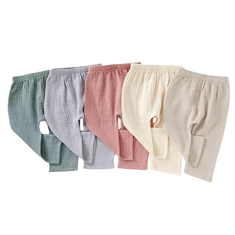 Organic Cotton Baby Toddler Harem Pants, Gauze Cotton Pants